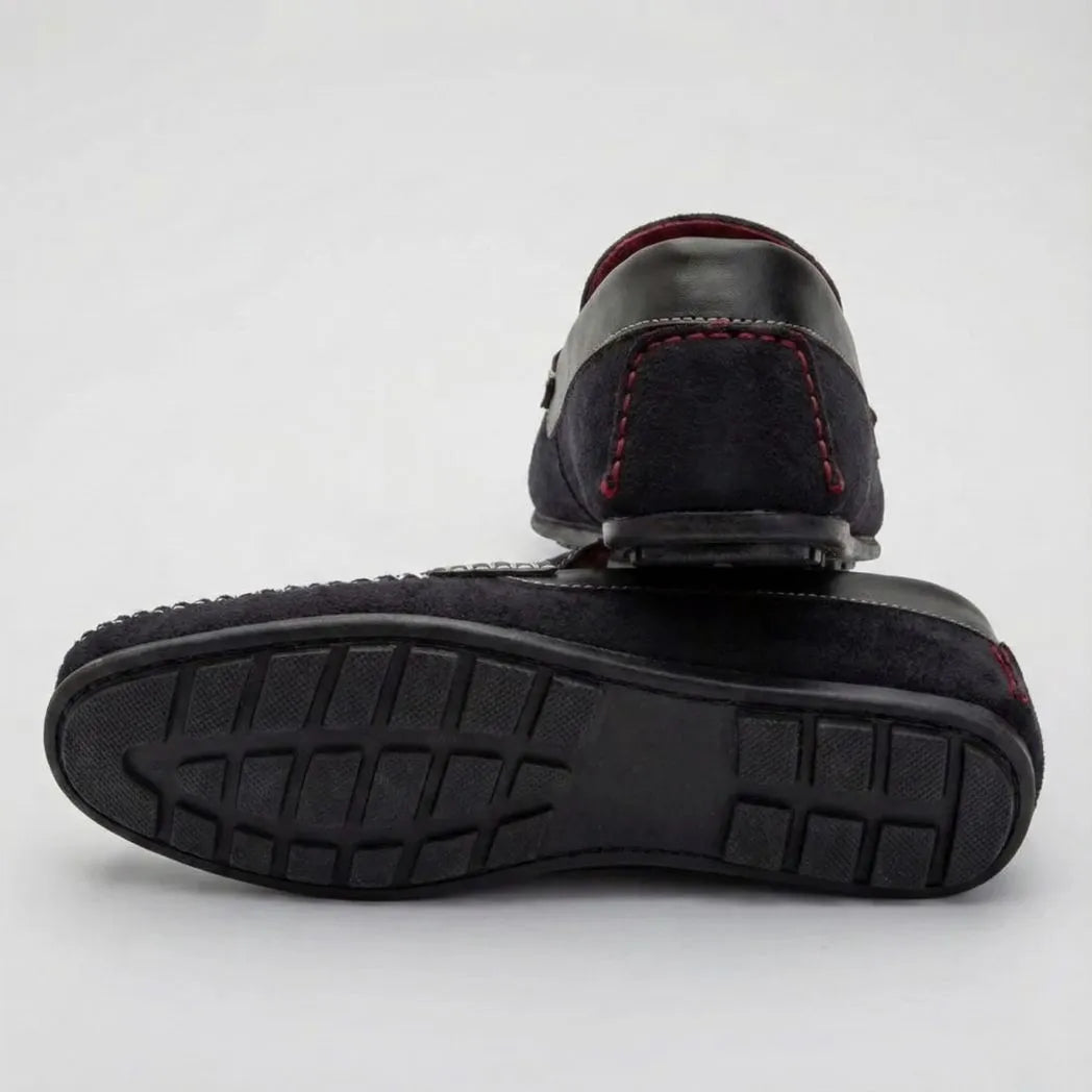 Mocassim Driver de Camurça Náutico Preto