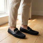 Mocassim Driver de Camurça Náutico Preto