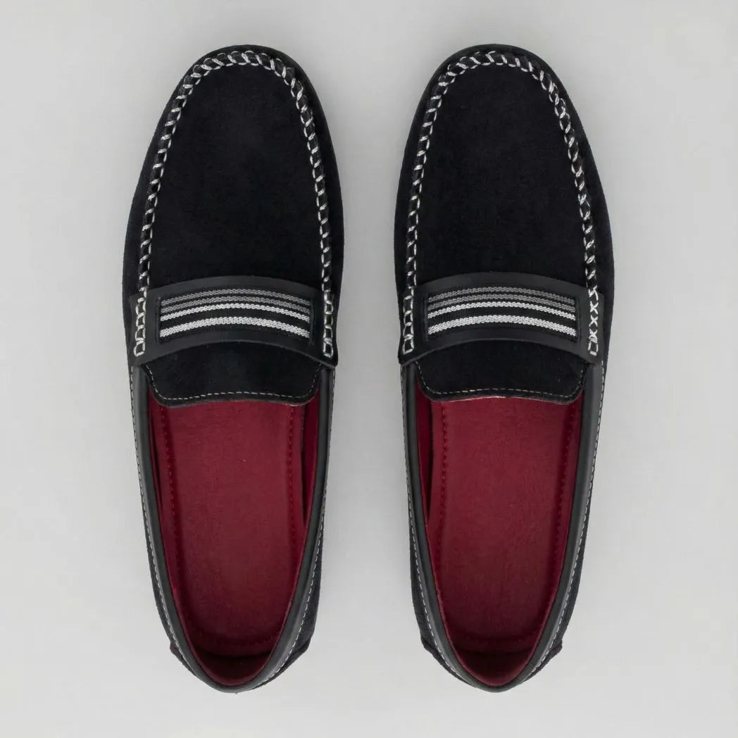 Mocassim Driver de Camurça Stripes