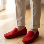 Mocassim Driver de Couro Capri Nero Vermelho