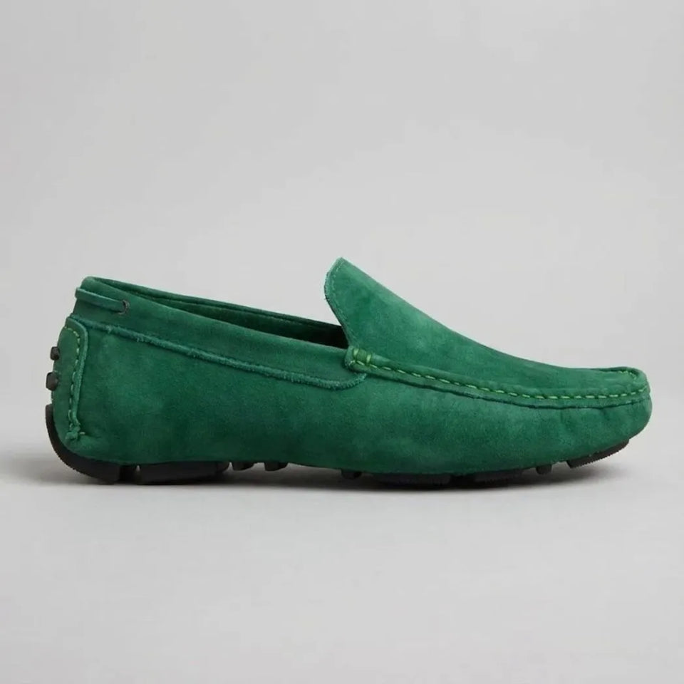 Mocassim Driver de Couro Capri Nero Verde