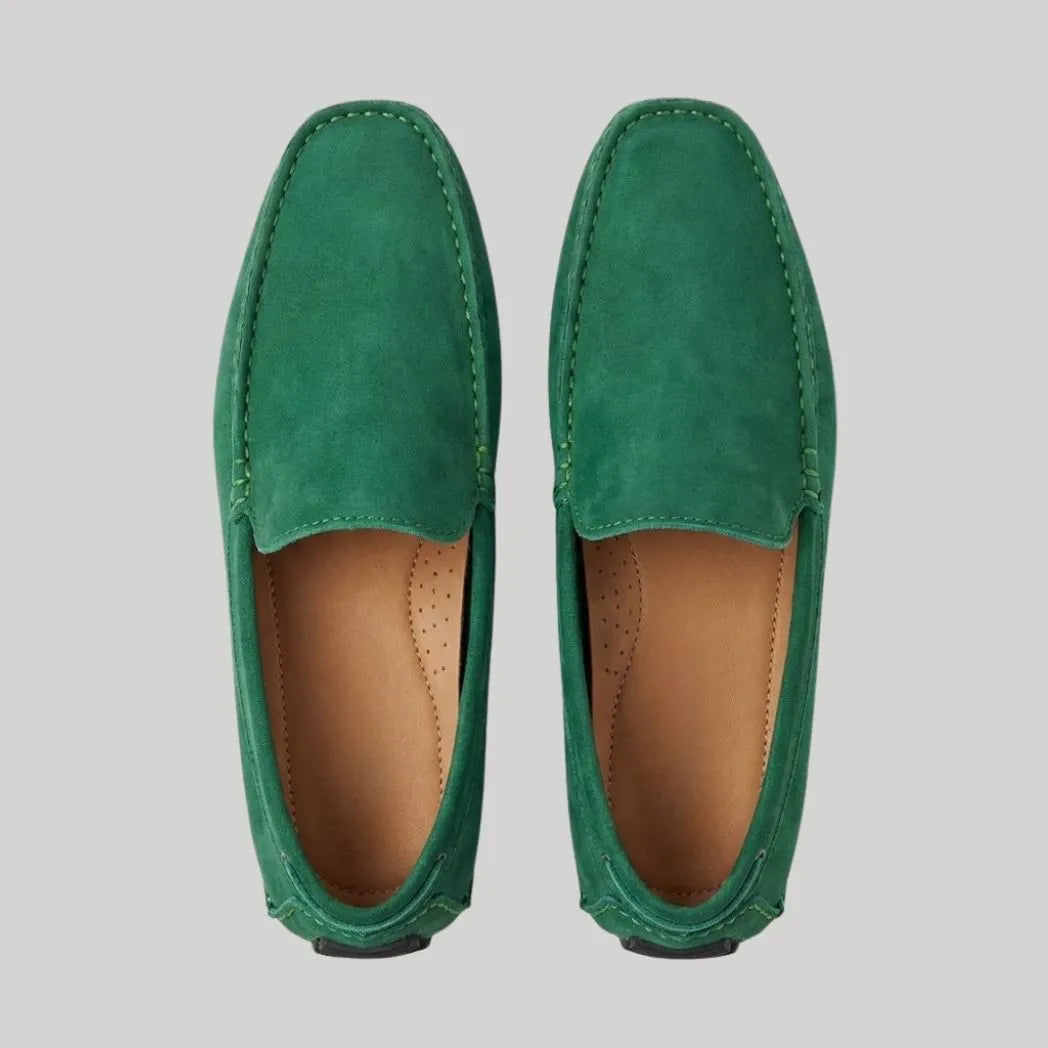 Mocassim Driver de Couro Capri Nero Verde