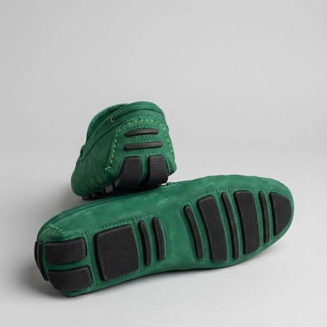 Mocassim Driver de Couro Capri Nero Verde