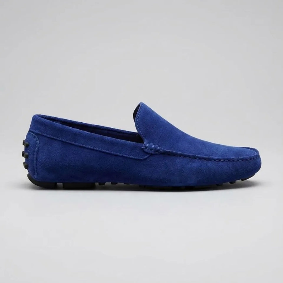Mocassim Driver de Couro Capri Nero Azul