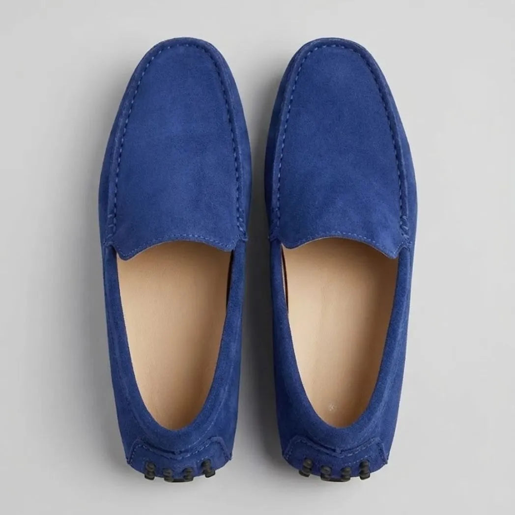 Mocassim Driver de Couro Capri Nero Azul
