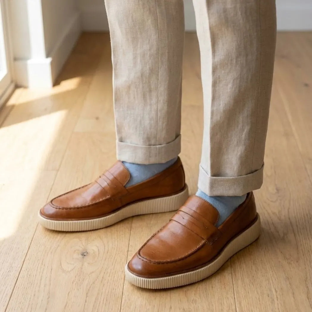 Mocassim Loafer Londres de Couro Marrom