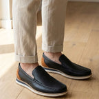 Mocassim Loafer de Couro Contrast Preto