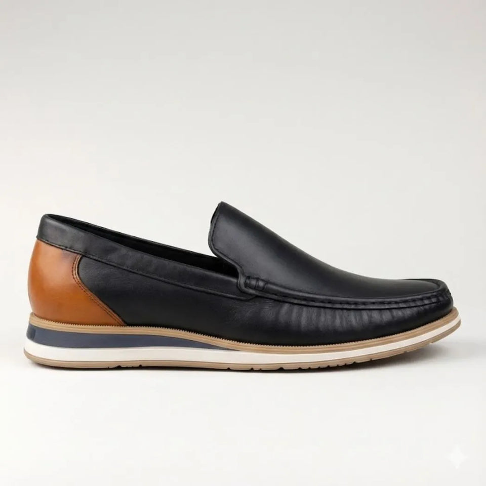 Mocassim Loafer de Couro Contrast