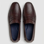 Mocassim Masculino Driver de Couro Marrom Escuro