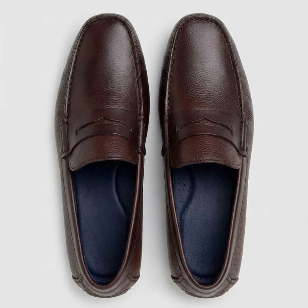 Mocassim Masculino Driver de Couro Marrom Escuro