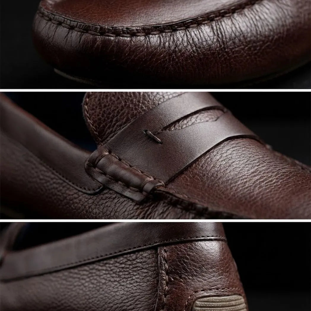 Mocassim Masculino Driver de Couro Marrom Escuro