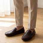 Mocassim Masculino Driver de Couro Marrom Escuro