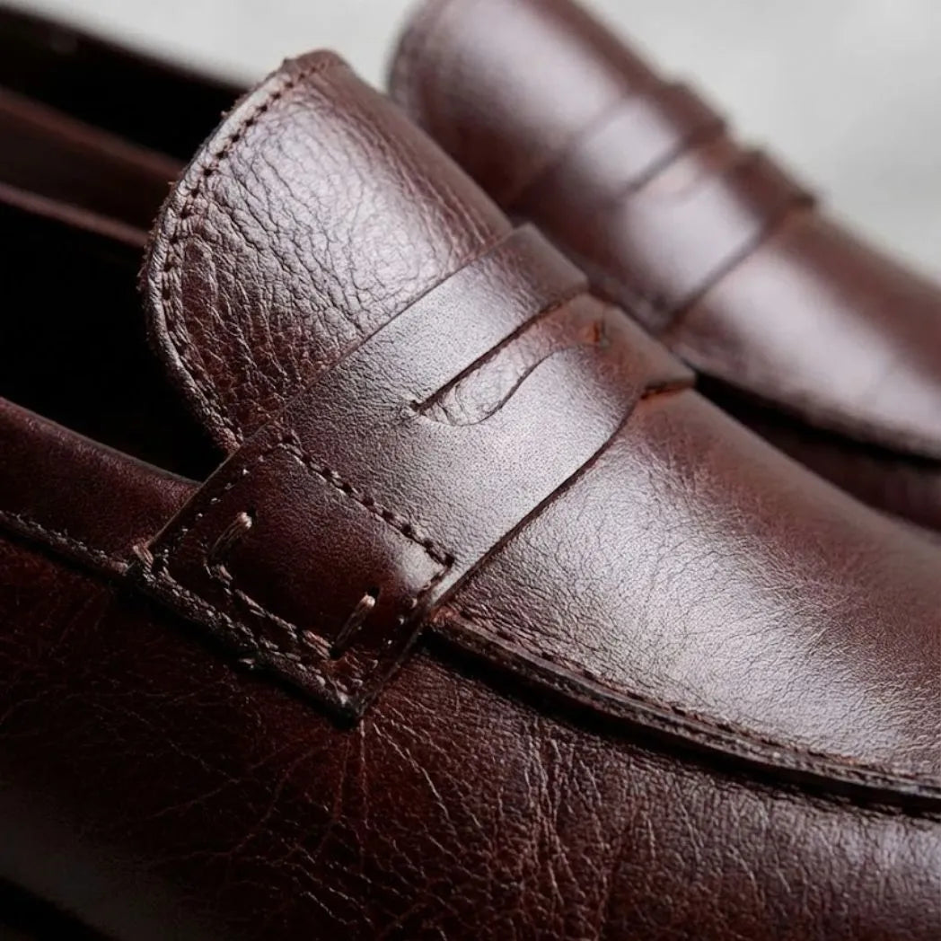 Mocassim Masculino Genova Loafer Couro Marrom Escuro