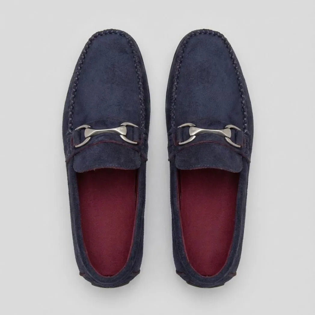 Mocassim Milano Driver Azul com Fivela