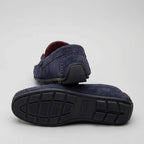 Mocassim Milano Driver Azul com Fivela