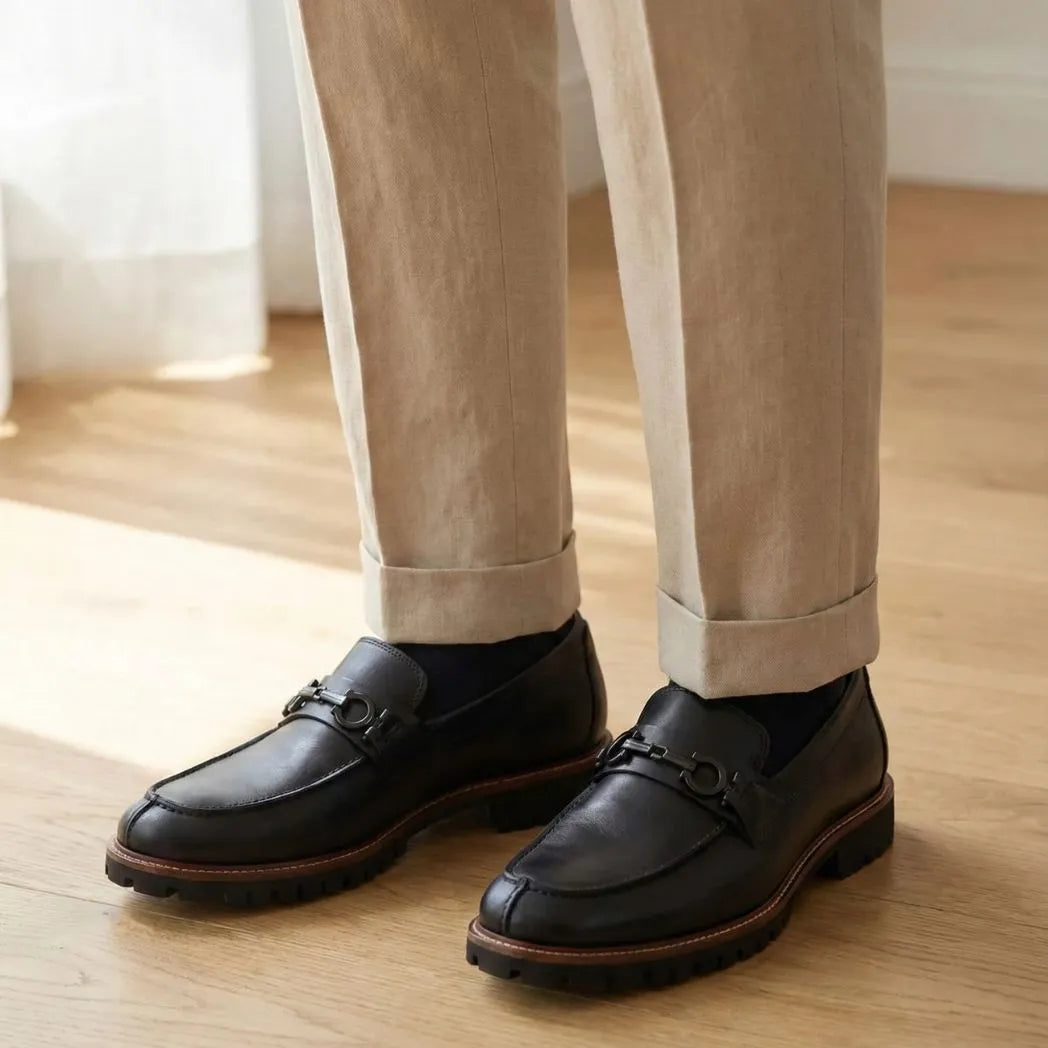 Mocassim Napoli Preto com Fivela