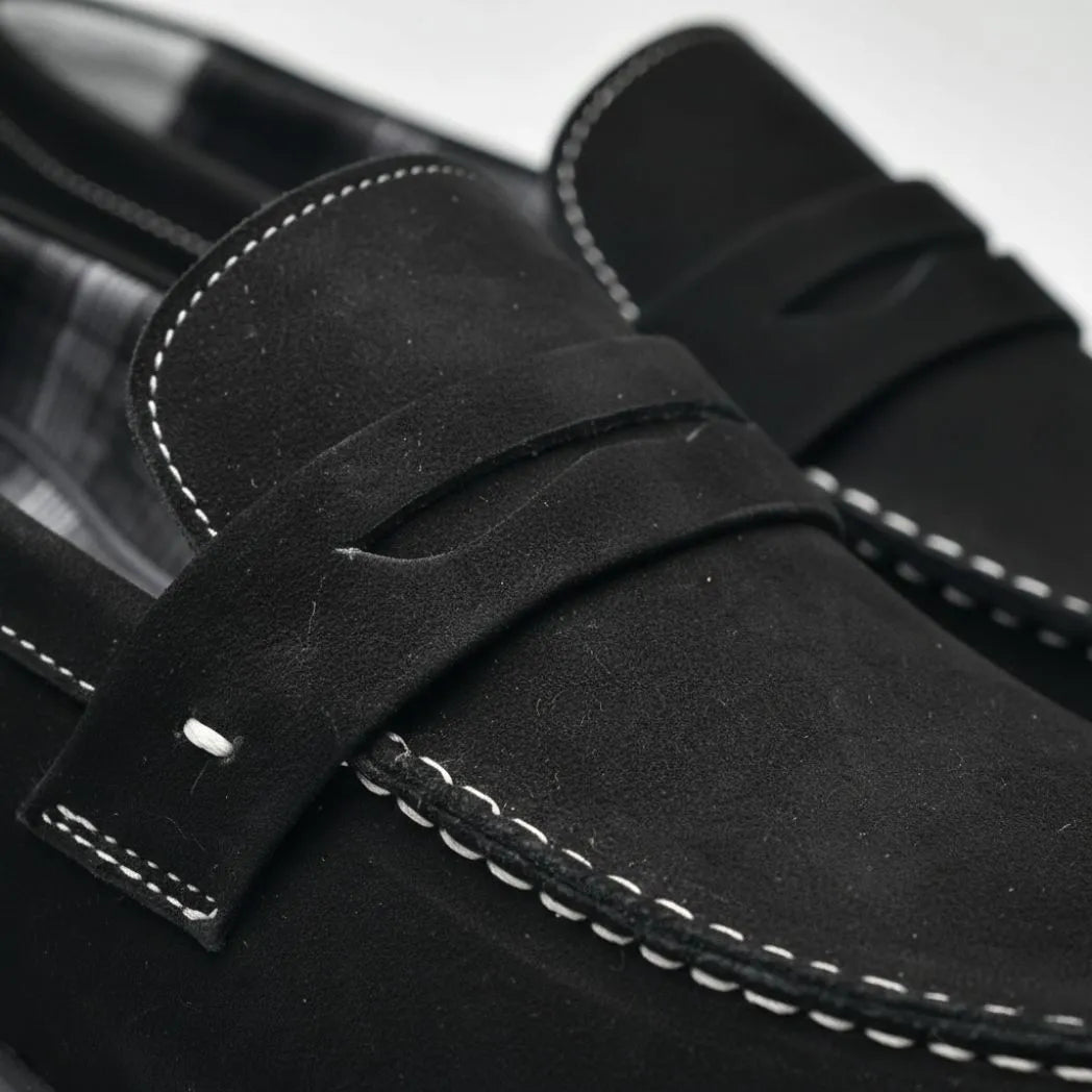 Mocassim Penny Loafer Milano Cognac Preto