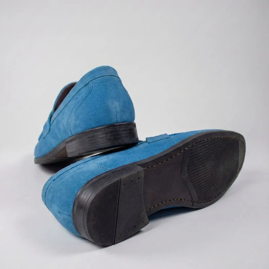 Mocassim Penny Loafer Milano Cognac Azul