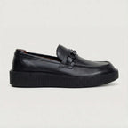Mocassim Plataform Preto com Fivela
