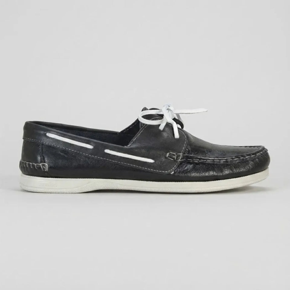 Mocassim Sider de Couro Preto