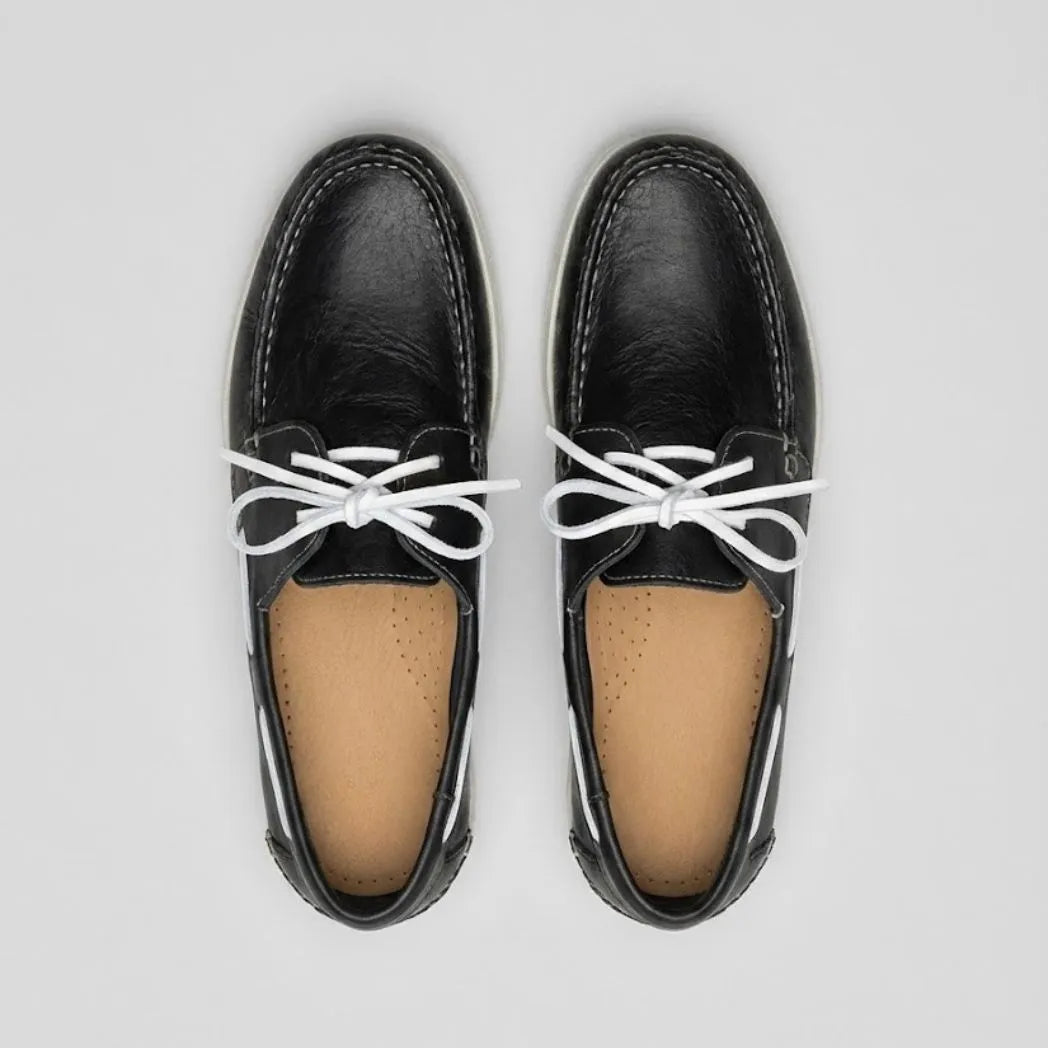 Mocassim Sider de Couro Preto