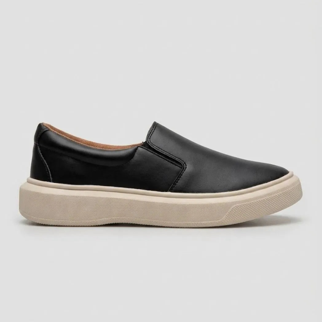 Mocassim Slip On Casual de Couro