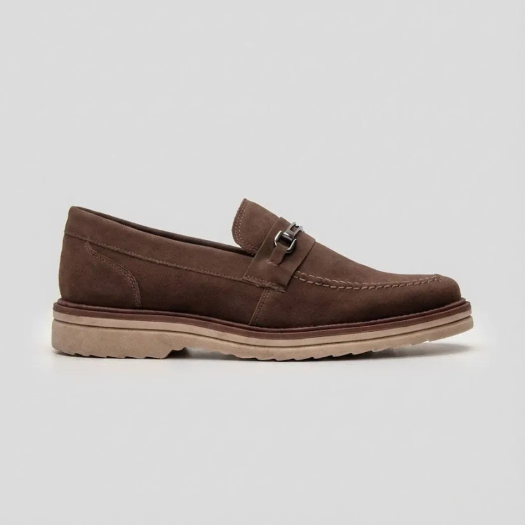 Mocassim Suede Tratorado de Camurça Marrom