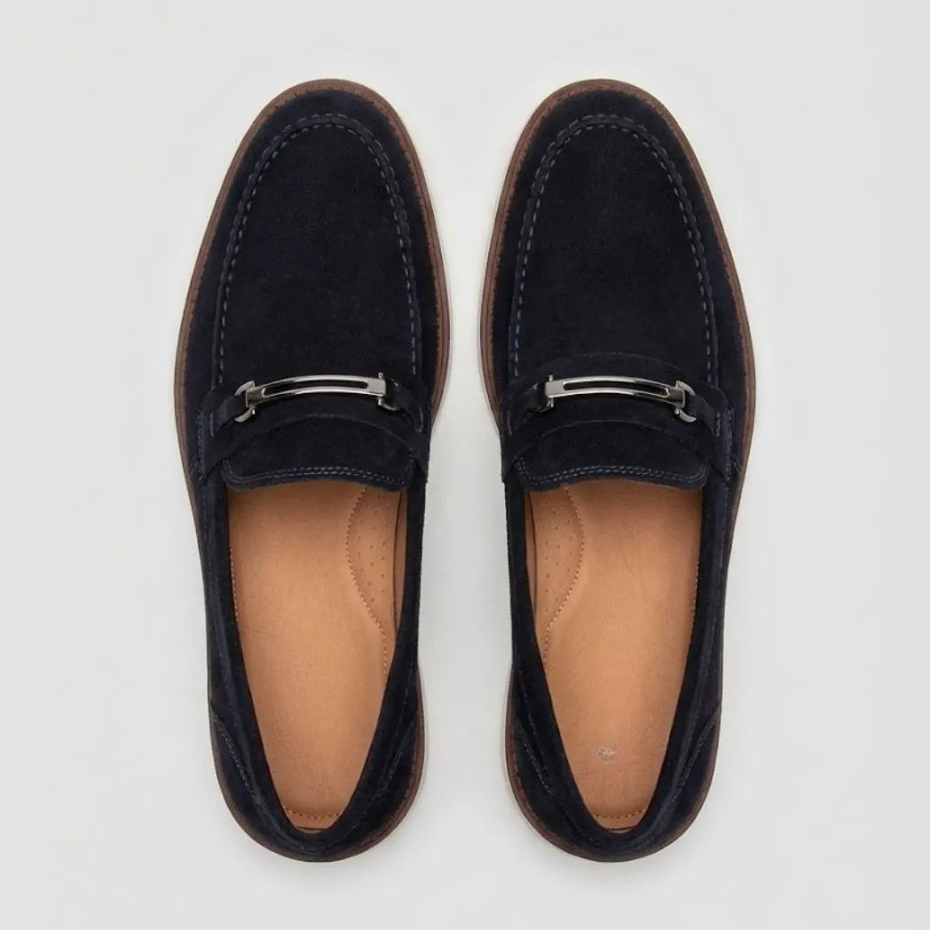 Mocassim Suede Tratorado de Camurça Azul