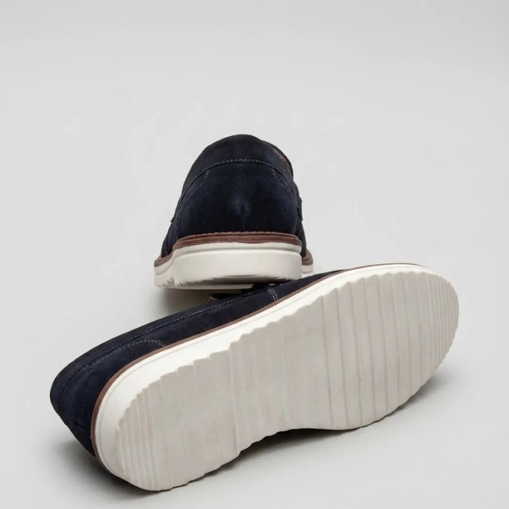 Mocassim Suede Tratorado de Camurça Azul