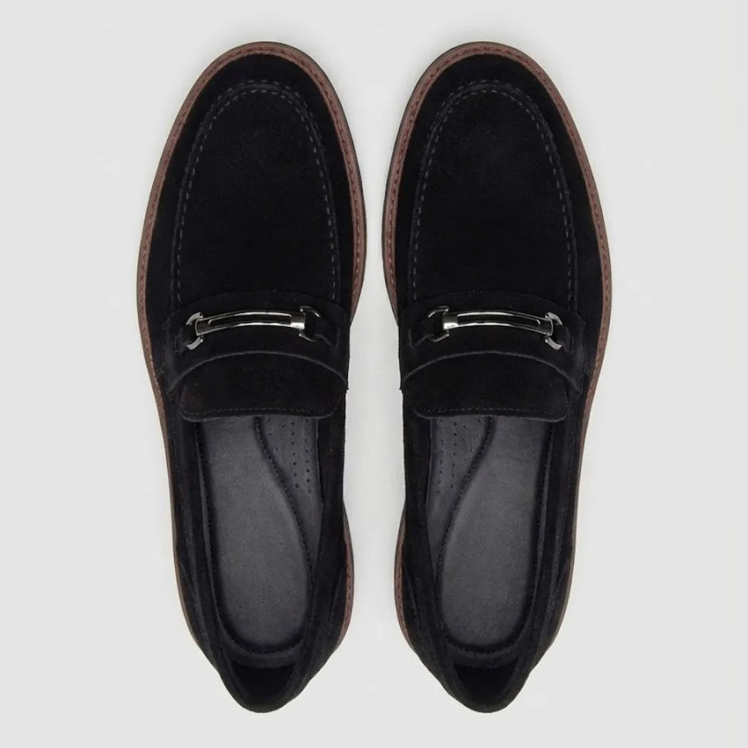 Mocassim Suede Tratorado de Camurça Preto