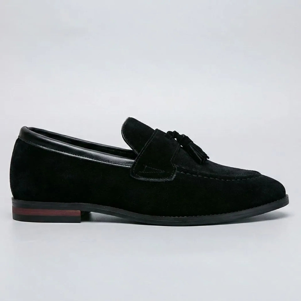 Mocassim Tassel de Camurça Premium Preto