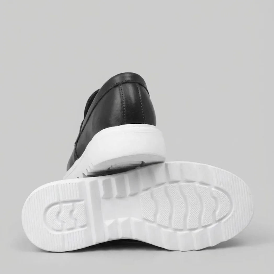Mocassim Torino Ripple Tratorado de Couro Preto