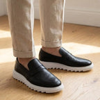 Mocassim Torino Ripple Tratorado de Couro Preto