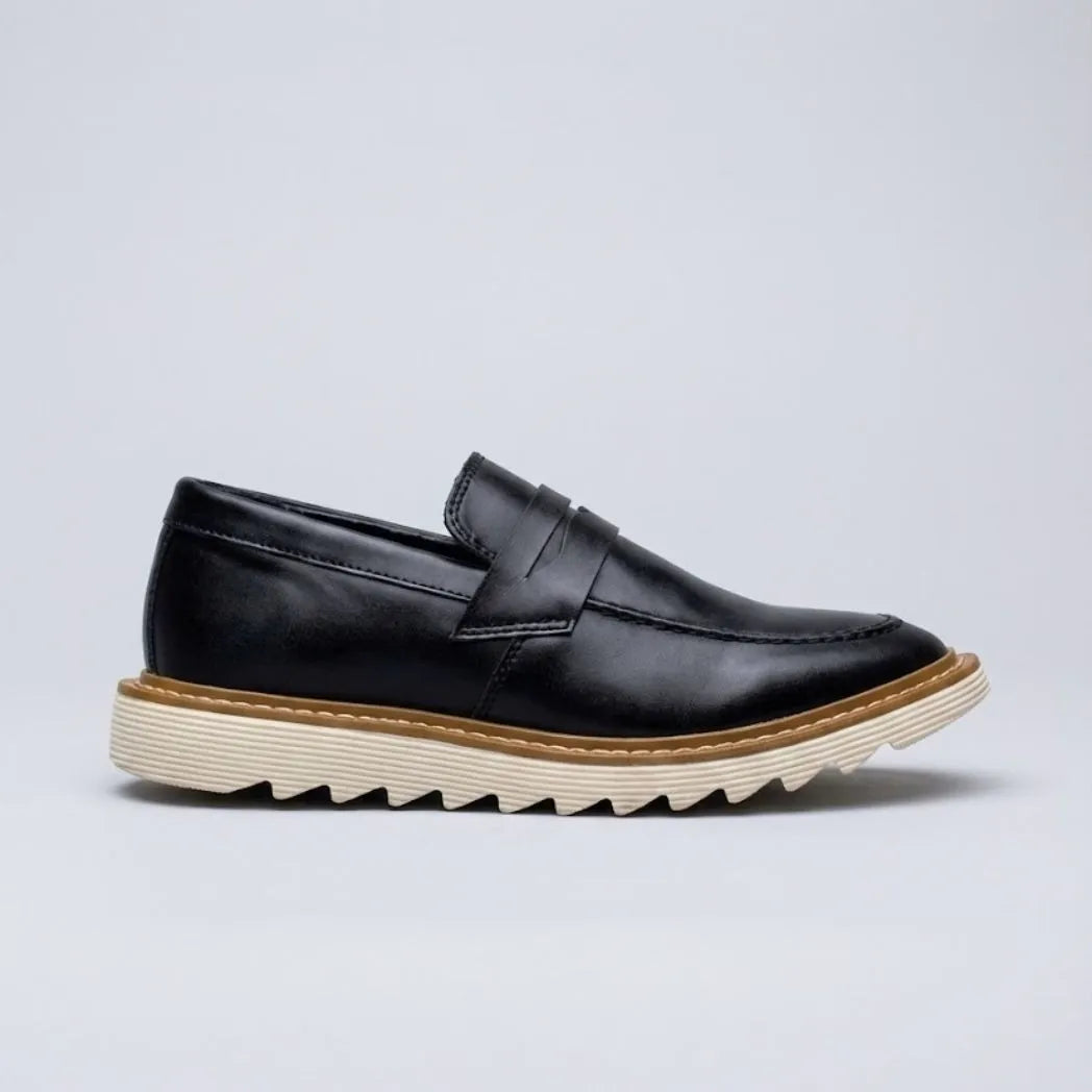 Mocassim Tratorado Siena Ripple Preto