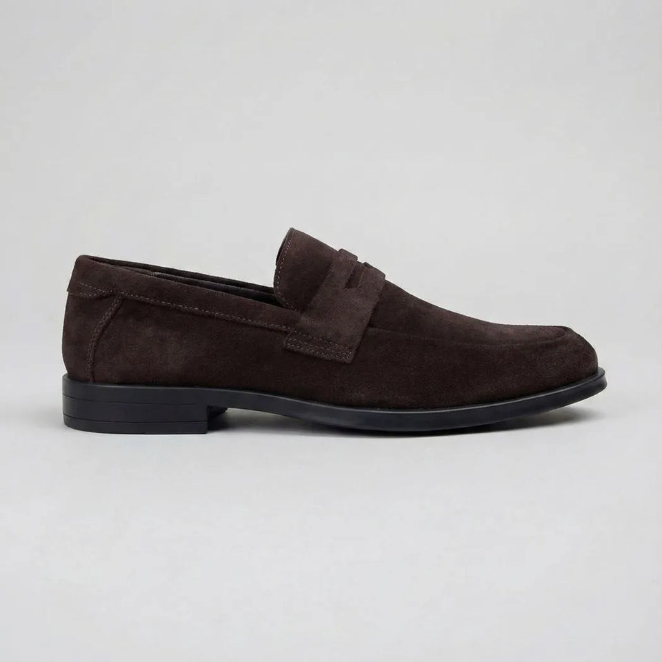Mocassim Turim Loafer Camurça Marrom