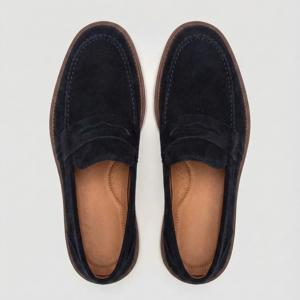 Mocassim de Camurça Monaco Edition Azul