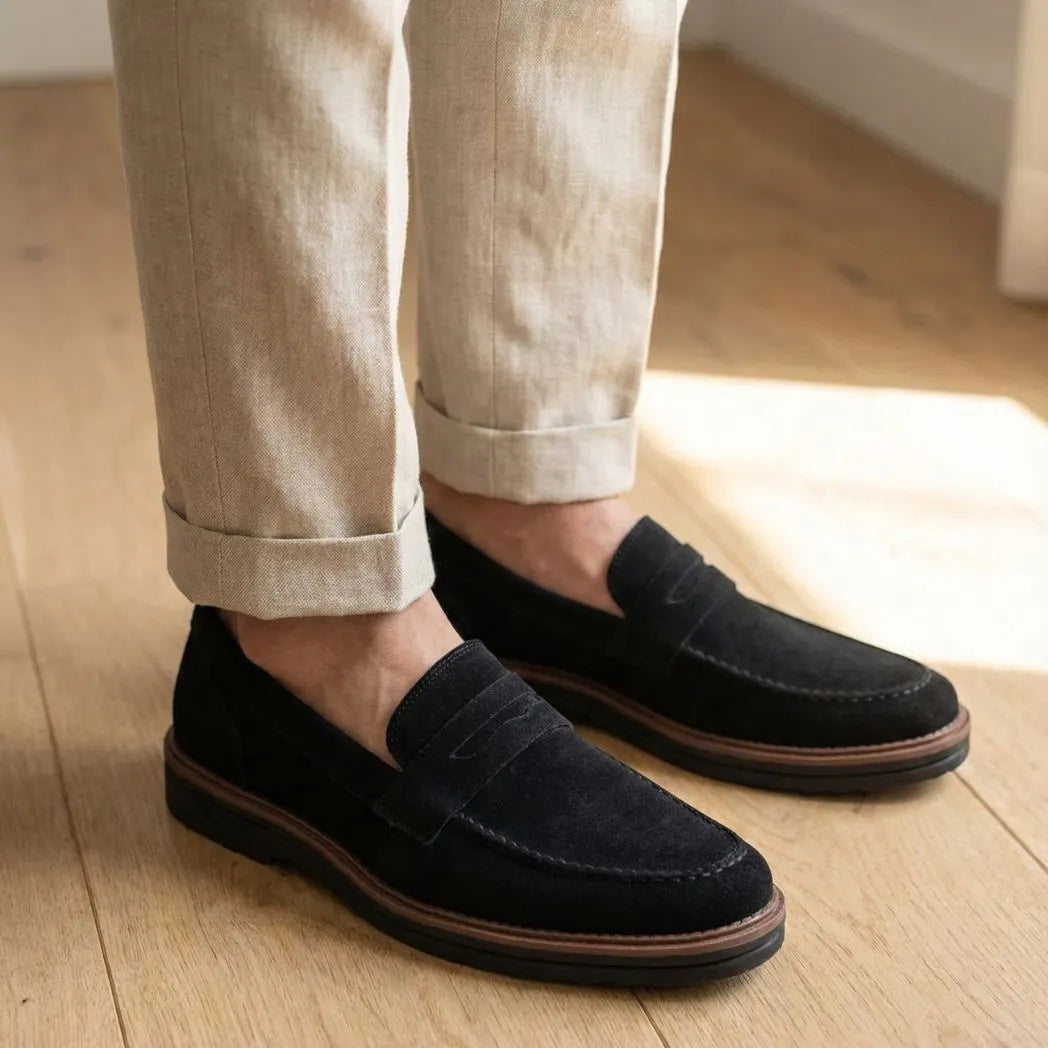 Mocassim de Camurça Monaco Edition Preto