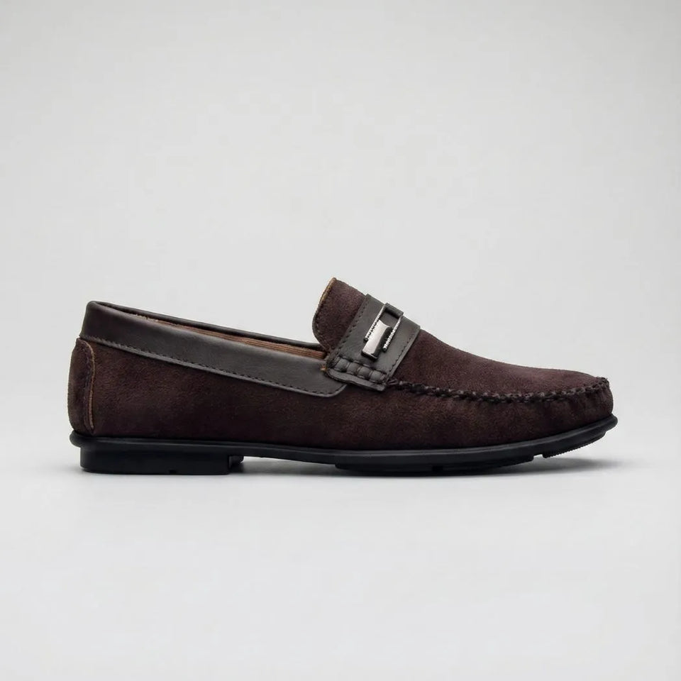 Mocassim de Camurça Titan Coffee Marrom Escuro