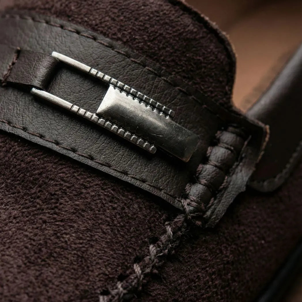 Mocassim de Camurça Titan Coffee Marrom Escuro