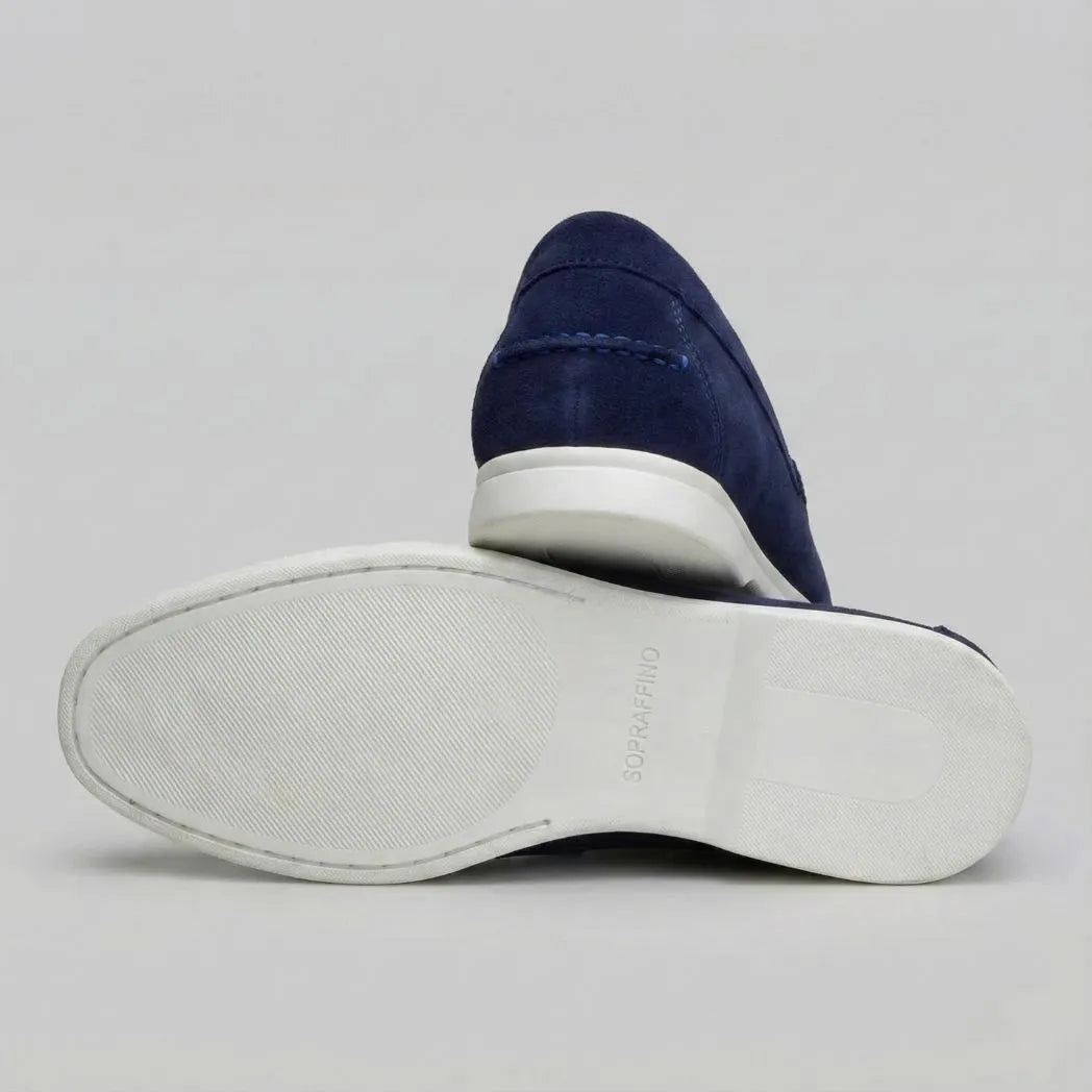Mocassim de Camurça de Lebre Azul