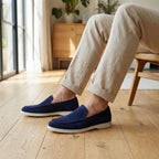 Mocassim de Camurça de Lebre Azul