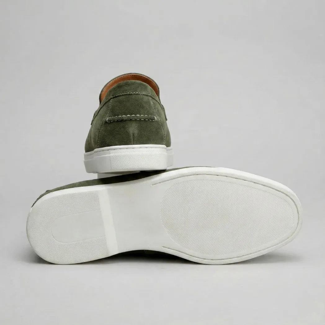 Mocassim de Camurça de Lebre Verde