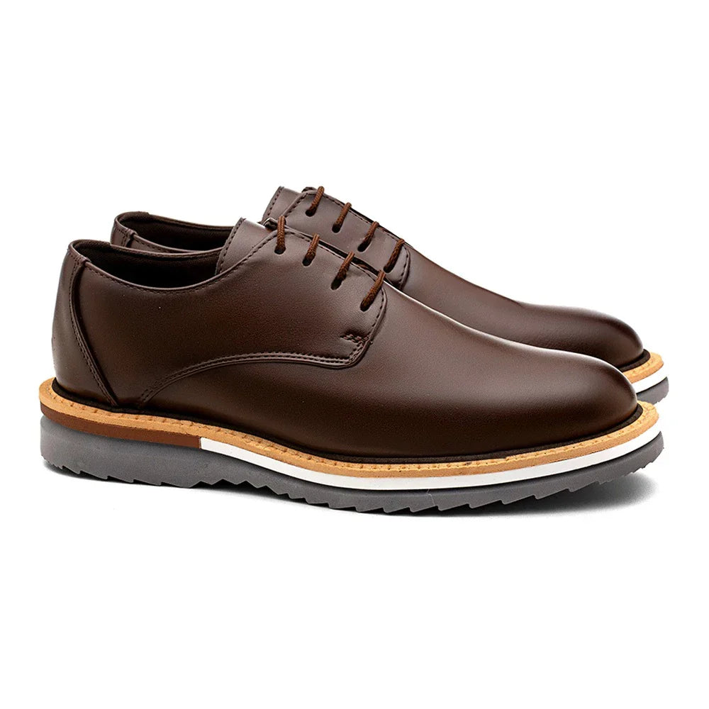 Sapato Casual Sofistic Derby Tratorado Comfort Classic