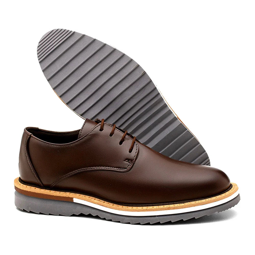 Sapato Casual Sofistic Derby Tratorado Comfort Classic