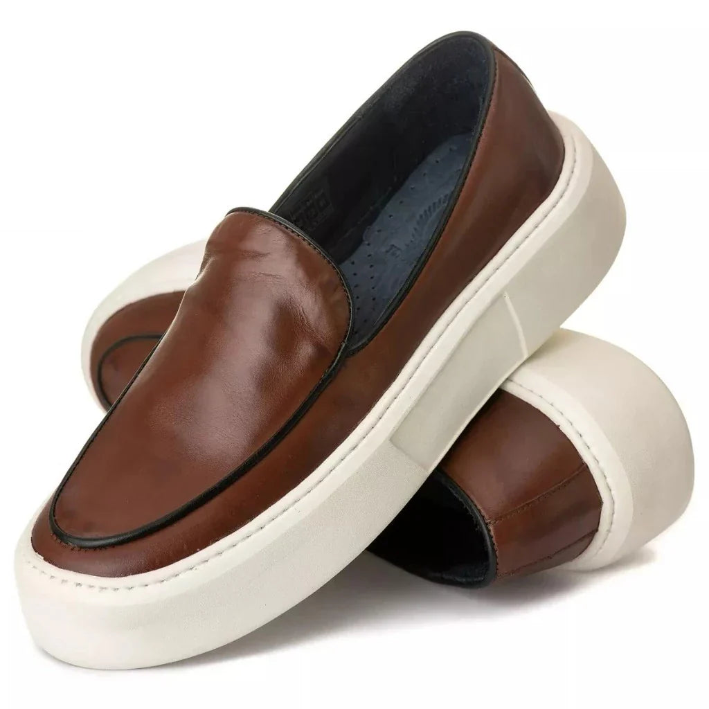 Sapato Mocassim Sofistic Casual Masculino Slip On Everest Estiloso 5cm Esporte Fino Sola Alta