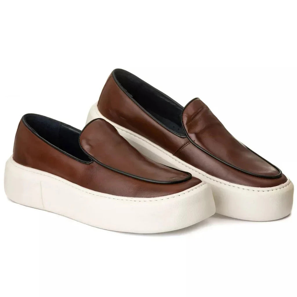 Sapato Mocassim Sofistic Casual Masculino Slip On Everest Estiloso 5cm Esporte Fino Sola Alta
