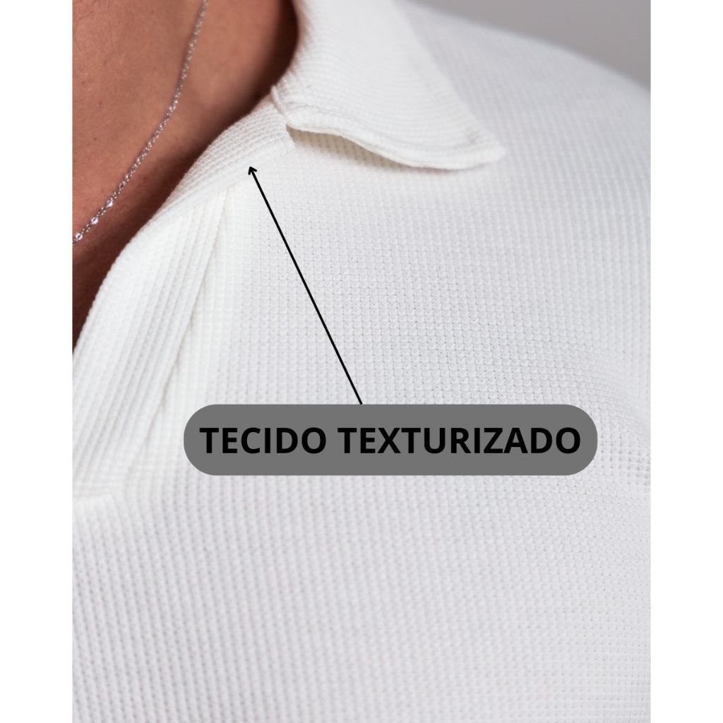 Polo Masculina Texturizada AXL — Elegância e Conforto Premium