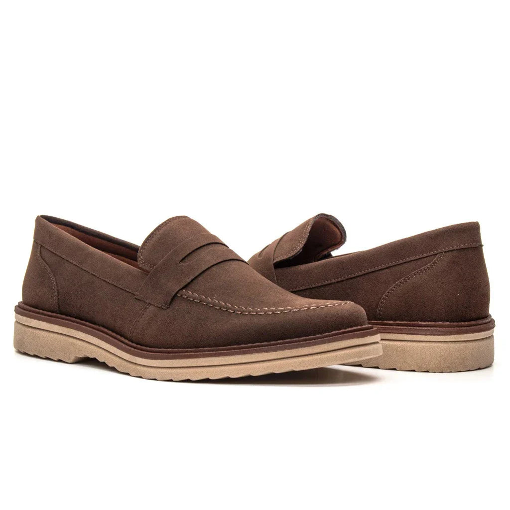 Loafer Sofistic mocassim Oxford Em Couro Camurça Legitimo