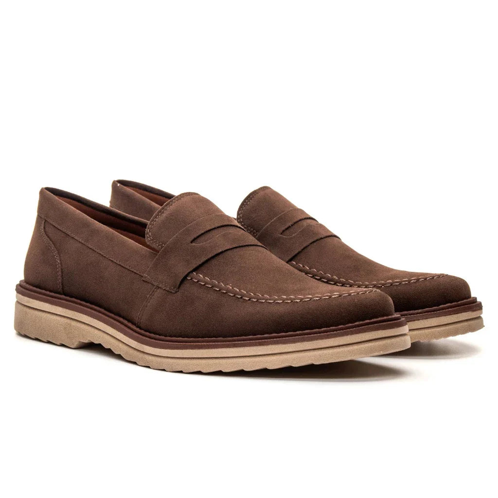Loafer Sofistic mocassim Oxford Em Couro Camurça Legitimo