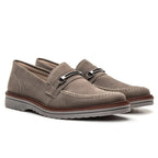 Sapato Loafer Mocassim Sofistic Couro Nobock Camurça Aveludado Sport Fino com Fivela
